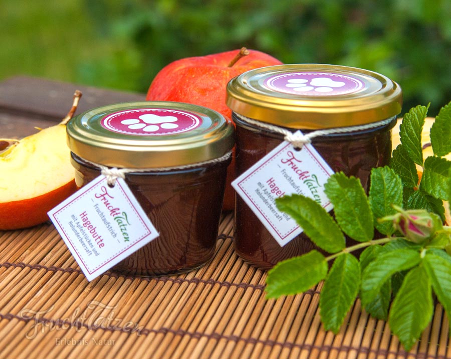 Marmelade als Geschenk - Hagebuttenmarmelade mit Apfel und Holunder