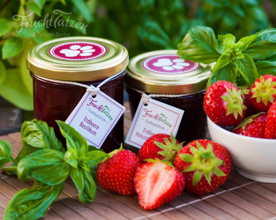 handgemachte Marmelade Erdbeere - Basilikum