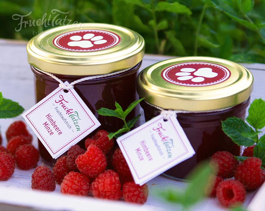 Marmelade als Geschenk - Himbeer-Marmelade mit Minze