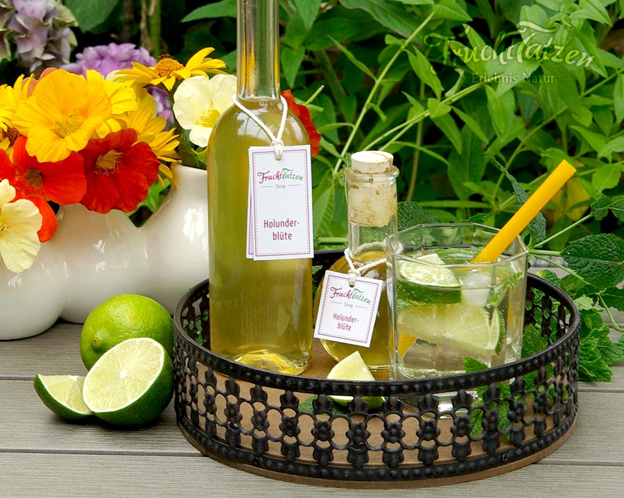 Marmeladenmanufaktur Fruchttatzen - Holunderblüten-Sirup | Hugo Cocktail